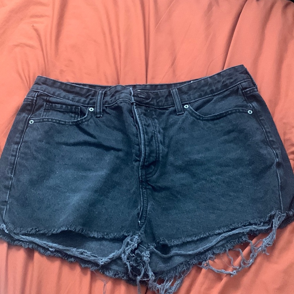 Black Denim Jean Shorts
